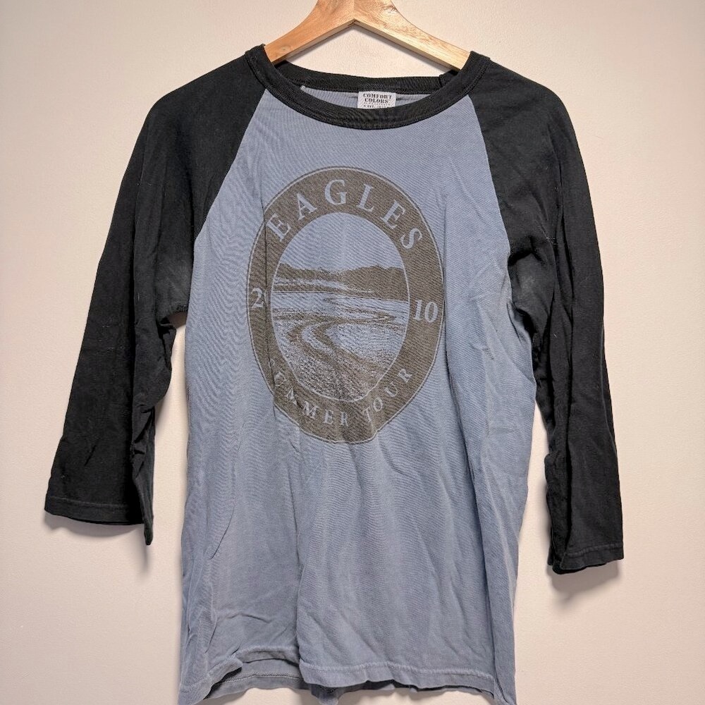 The Eagles Band Baseball Tee Small Blue Black